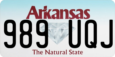 AR license plate 989UQJ