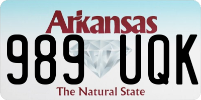 AR license plate 989UQK
