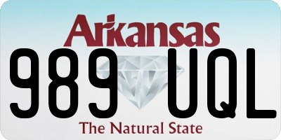 AR license plate 989UQL