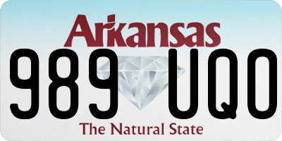 AR license plate 989UQO
