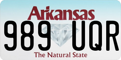 AR license plate 989UQR