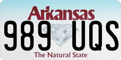 AR license plate 989UQS