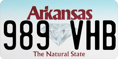 AR license plate 989VHB