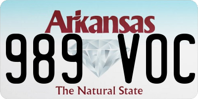 AR license plate 989VOC
