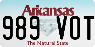 AR license plate 989VOT