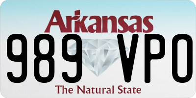 AR license plate 989VPO