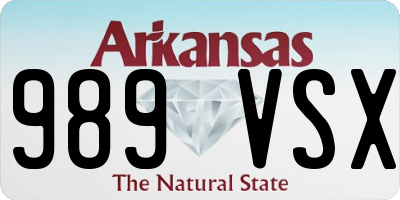 AR license plate 989VSX