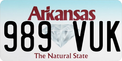 AR license plate 989VUK