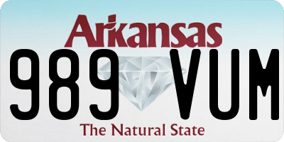 AR license plate 989VUM