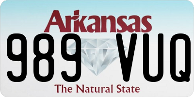 AR license plate 989VUQ