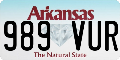 AR license plate 989VUR