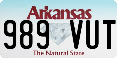 AR license plate 989VUT