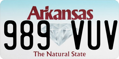 AR license plate 989VUV