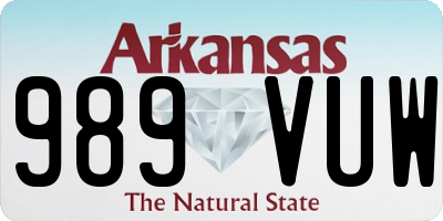 AR license plate 989VUW