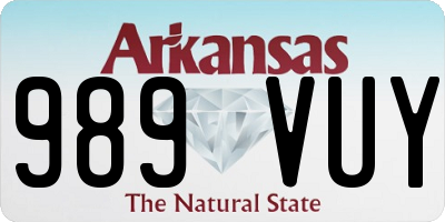 AR license plate 989VUY
