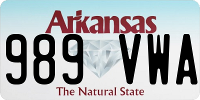 AR license plate 989VWA