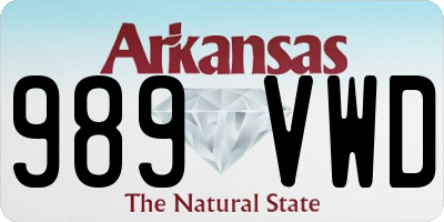 AR license plate 989VWD