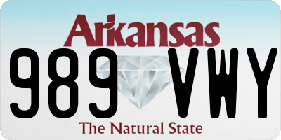 AR license plate 989VWY