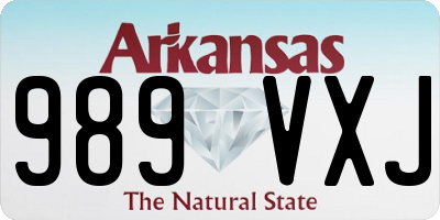 AR license plate 989VXJ