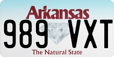 AR license plate 989VXT