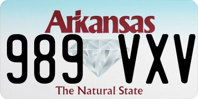 AR license plate 989VXV
