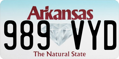 AR license plate 989VYD