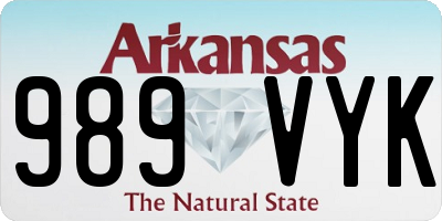 AR license plate 989VYK