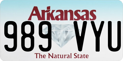 AR license plate 989VYU