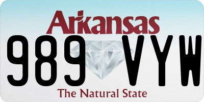 AR license plate 989VYW