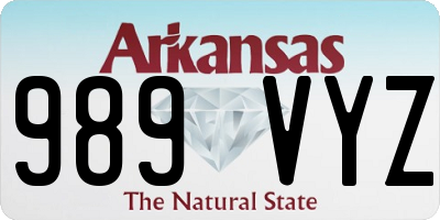 AR license plate 989VYZ