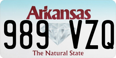 AR license plate 989VZQ