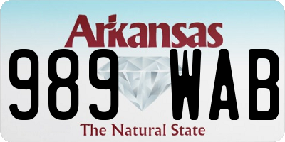 AR license plate 989WAB