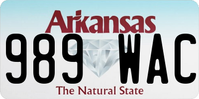 AR license plate 989WAC