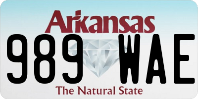 AR license plate 989WAE