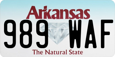 AR license plate 989WAF