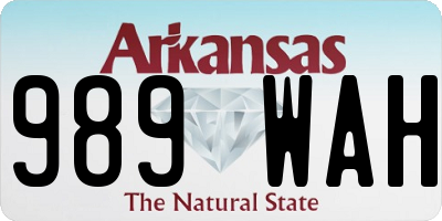AR license plate 989WAH