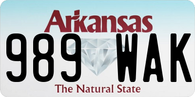 AR license plate 989WAK