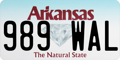 AR license plate 989WAL