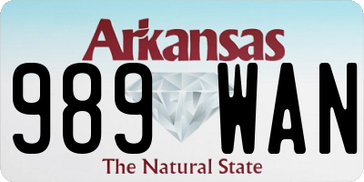 AR license plate 989WAN