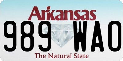 AR license plate 989WAO