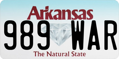 AR license plate 989WAR