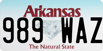 AR license plate 989WAZ