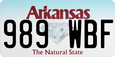 AR license plate 989WBF