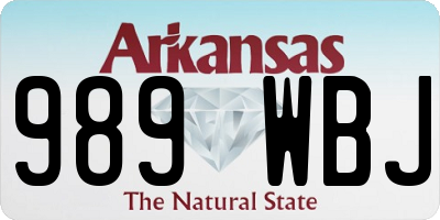 AR license plate 989WBJ