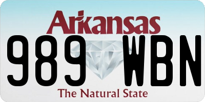 AR license plate 989WBN