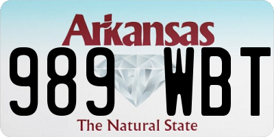 AR license plate 989WBT
