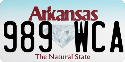 AR license plate 989WCA