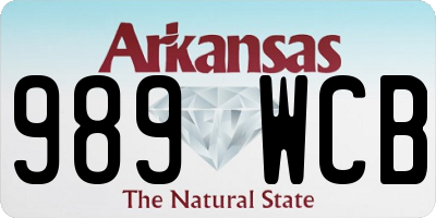 AR license plate 989WCB