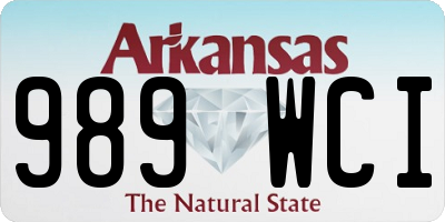 AR license plate 989WCI
