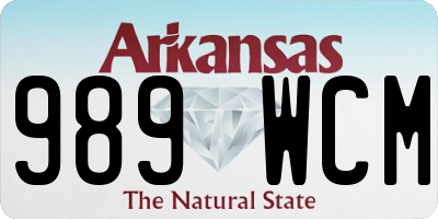 AR license plate 989WCM